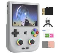 RG406V Android 13 Handheld Game Console 4" HD IPS 8GB RAM 128GB Storage RGB Lighting Game Player 5500mAh Battery Multi-Format Game Support(Gray)