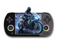 RG40XX H Handheld Game Console, 4.0'' IPS Screen Pre-Installed L-inux 64-bit System Supports 5G WiFi Bluetooth HDMI and TV Output Retro Gaming Console-Black||128G