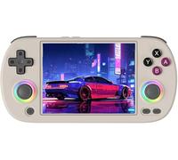 RG40XX H Handheld Game Console, 4" IPS Screen Linux System 3200mAh Battery with RGB Colorful Joystick Lighting, Built in 128G TF Card & 10000 Games, Support WiFi Bluetooth (64G+128G, Gray)