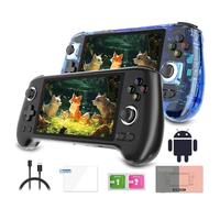 RG556 Retro Handheld Game Console, 5.48-Inch AM OLED Screen Android 13 System 5500Mah Battery Video Games Player Support Output WiFi (4+128G/No Games) - Black