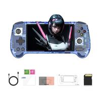 RG556 Retro Handheld Game Console, 5.48-inch AMOLED Screen, Android 13 System Unisoc T820 Processor, 1080 * 1920 Resolution 8GB LPDDR4X Built-in 5500mAh Battery（Blue/128G/4K+Games）