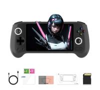 RG556 Retro Handheld Game Console, 5.48-inch AMOLED Screen, Android 13 System Unisoc T820 Processor, 1080 * 1920 Resolution 8GB LPDDR4X Built-in 5500mAh Battery（Black/128G/4K+Games）