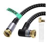 RG6 Coaxial Cable 20 Feet/2 Pack- 90 Angled to Straight Male F Type,Adoreen Quad Shielded Coax Cable(1.5ft to 100ft),Nylon Braided,Gold Plated-with a 90 Degree Male to Female Adapter and 15pcs Ties