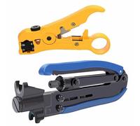 RG6 Compression Tool Coax Cable Crimper Kit, Simplify the Wire Stripping Process, Hand Compression Crimping Cutting TV Cable Hand Tool F-Connector Crimper Stripper Cutter Set for RG6, RG11, 75-5, 75-7