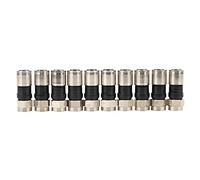 RG6 F Connector 10 Pcs Squeezed Type F Cable Antenna Video Satellite Adaptor for TV Satellite Cable Connection PC Material 3.3 x 1 x 1cm (F-005)