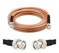 RG8X BNC Extension Cable, Low Loss BNC Male to BNC Male Coaxial Cable, 50 Ohm Flexible Coax Jumper with Dual-Layer Strain Relief for CCTV Security Camera, RF Antennas, Oscilloscope 15FT