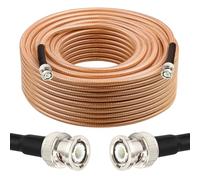 RG8X BNC Extension Cable, Low Loss BNC Male to BNC Male Coaxial Cable, 50 Ohm Flexible Coax Jumper with Dual-Layer Strain Relief for CCTV Security Camera, RF Antennas, Oscilloscope 100FT