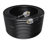 RG8X PL259 cb antenna Coaxial Cable 50 ohm SO239 UHF Cable Jumper,49.2FT (15M) Low Loss UHF Male to UHF Male CB Antenna Extension Coax Cable for HAM Radio, SWR Meter, Antenna Analyzer, Dummy Load Ect