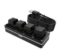 RGB 4-Keys Custom Keypad Macro Knob Gaming Programmable Mechanical Hot Swap Keyboard for Photoshop Drawing-Black