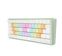 RGB Backlight 61 Keys Keyboard, Compact Detachable Mechanical Keyboard, with Type C Cable, Ergonomic USB Computer Keyboard, Support IBM PC, Win98SE, Me, 2000, XP (White)