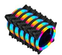 Rgb Case Fan 120mm 3pin Molex Colorful Fluid Bearing LED PC Computer Cooling Fans Radiator Ventilador 12V (Blade Color : 6Pcs RGB 1 Ring Lamp)