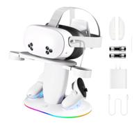 RGB Charging Stand For Meta 3S 2 With 20W Fast Charge ABS Dock For VR Headset Controller Display On Gaming Desk Setup