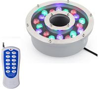 RGB Color Changing LED Ring Fountain Underwater Light with Remote Control, Pond Pool Decoration Spotlight