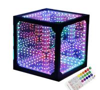 RGB Colors Cool Cube Night Light, Infinity Mirror Tunnel Light with Remote Control & App Control, 50 Music Modes, for Games, Halloween, Party, Bar, Birthday Gift 10 * 10 * 10CM