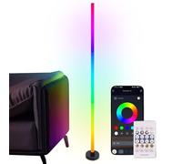 RGB Corner Standing Lamp - 123.5cm Led Ambient Floor Light, Smart App Control, Sound Reactive Lighting with Color Changing Effects | Indoor Room Decor Lamp for Bedroom Living Room Cafe Bar Party
