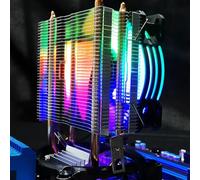 RGB CPU Air Cooler, 2 Heat Pipes CPU Cooler with 90mm FDB Fan, 48cfm 1800PRM, for Intel LGA115X/1366/775/1200/2011, for AMD AM4/AM3+/AM3/FM2+/FM1
