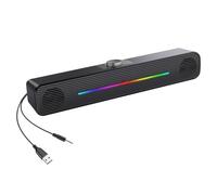 RGB Desktop Sound Bar, Computer Sound Bar for Desktop, RGB Computer Desk Speaker - RGB Desk Speakers Strip Design for Laptops,
