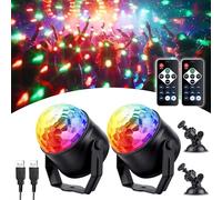 RGB Disco Lights, 360°Rotation Sound Activated Disco Ball Light with Remote Control, Portable Indoor/Outdoor Party Light with Suction Cup for Bars and Karaoke Rooms Party Decor