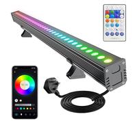 RGB Flood Light Bar 180W Smart RGBCW Wall Washer Light for Garden Outdoor | Smart WiFi & RF Remote, 16M Colors, 50 Scenes, 2700K-6500K Tunable White, 1-100% Dim, IP66 Waterproof, Music Sync