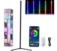 RGB Floor Lamp, 142cm Smart Corner Lamp with App and Remote Control, 16 Million Colors, Music Sync, Color Changing Ambience Light for Bedroom Living Room