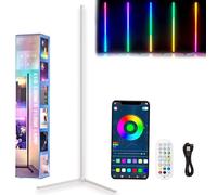 RGB Floor Lamp, 142cm Smart Corner Lamp with App and Remote Control, 16 Million Colors, Music Sync, Color Changing Ambience Light for Bedroom Living Room
