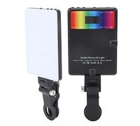 RGB Full Color Fill Light with Clip, 16 Million Colors, HD Display, Own Power Supply, 24 Light Effect Scene Mode, Horizontal and Vertical