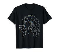 RGB Glitch Line Art Woman Silhouette Value Graphic T-Shirt, Men, Black, XL