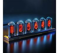 RGB Glow Tube Clock, Nixie Tube Clock with 1.14-inch IPS Display, Supports 12/24H Formats/DIY Image Upload and Confession Mode, Cool Technology Style and No Required Assembly, for Decor, Gift