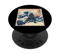 RGB Great Wave Cyber Samurai Gamer Aesthetic PopSockets Adhesive PopGrip