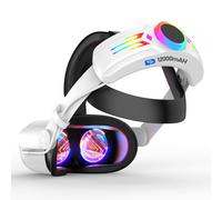 RGB Head Strap with 12000mAh Battery for Oculus Quest 2, Battery Pack for Extended 8 Hrs of Playtime, Fast Charging VR Power, Adjustable Elite Strap Enhanced Support and Balance for Meta Quest 2