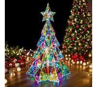RGB Holographic Holiday Figures for Indoor and Outdoor Use Including 30 Light Settings, Remote Control, Timer Features, and Weather Resistant Construction
