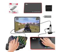 RGB Keyboard and Mice - Half-Hand LED Keyboard with Converter for Coding Office Streaming | Backlit Keyboard mouses Combo for Typing, gamings Setup, Ergonomic Performance Input Tools for Work