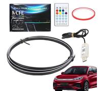RGB LED Car Light Strip - 110cm Acrylic App Control Cool Fiber Optic Interior Light | For Car Dashboard Multi-Coloured Music Rhythm Interior Lighting