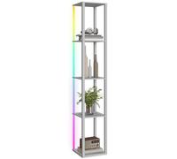 RGB LED Floor Lamp with Shelves Remote Control Corner Display Light