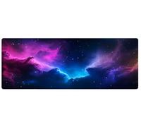 RGB LED Gaming Mouse Pad 30x80cm 3mm Thick,14 Light Modes Type-C, Jiachen Cloth Non-Slip Rubber Base Large Glowing Desk Mat for Game Office (Starry Sky Design 2)