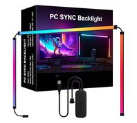 RGB LED Light Bar 27inch, Music Sync with Dynamic Rhythm Effects & Software Control, Flexible Silicone Backlight for Gaming Room, Home Theater, PC Monitor, TV Ambiance Lighting