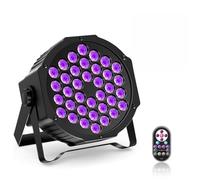 RGB LED Par Lights, Stage Party Lights Indoor, DMX512 Control, Sound Active, Remote Control, Uplighters for Festival, Party, Wedding, Bar, Church - 4 Pack