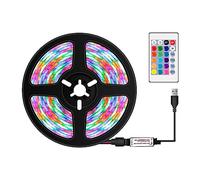 RGB LED Strip Light 0.5m to 5m with 24-Key Remote, USB Powered, 16 Colors & 4 Dynamic Modes for Indoor/Decoration