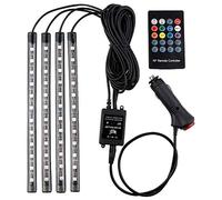 RGB LED Strip Light Kit 4pcs Sound-Active Music Sync Car Interior Lights with IP67 ABS Ambient Lighting for Party