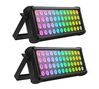 RGB Light Bar, DELIBANG LED Wall Washer dmx512 Flood Light 80W Equivalent Adjustable Stage Floodlight 48 LEDs Spotlight for DJ Disco Party Halloween Christmas Festival, 2PCS