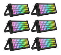 RGB Light Bar, DELIBANG LED Wall Washer dmx512 Flood Light 80W Equivalent Adjustable Stage Floodlight 48 LEDs Spotlight for DJ Disco Party Halloween Christmas Festival, 6PCS