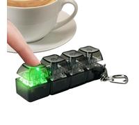 RGB Light Mini Keyboard Fidget Toy, 4 Buttons Clicker Mechanical Key Stress ReliefToy, Compact Portable Keychain Accessory For Travel Office Classroom Calming Toy