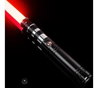RGB Light Saber 12 Colors Changing,4 Sound Fonts/Metal Hilt, Support Heavy Dueling, Volume Adjustable Light Saber for Adults with Convertec Wheel-Black