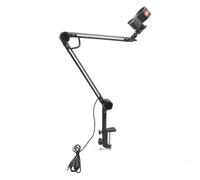 RGB Microphone Arm Stand with Damping Adjustment, 22 Color Modes, Colorful and Dazzling, 180 Degree Microphone Boom Arm, 1kg Strong Load Bearing, Metal Mic Stand for Live Streaming