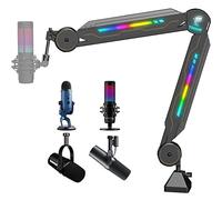 RGB Microphone Boom Arm, Gaming Mic Stand Streaming Mic Arm for Gamer