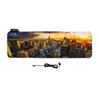 RGB Mouse Pad Keyboard 800 X 300 X 4mm With New York Map Desk PC