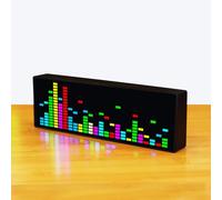 Rgb Music Spectrum Lights, Rhythm Light LED, Time Display, Alarm Setting, Atmosphere Lights for Parties, Events, Leisure and Entertainment black