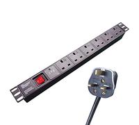 RGB Networks Ltd 6 Socket Extension Lead PDU - 3M Cable, Rack or Wall Mountable, Surge Protected, UK Plug Premium Quality for Home Housework Office (3M 6WAY)