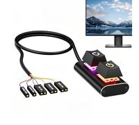 RGB PC Power Button, LED Mechanical Replacement, 2.01x1.10x1.02In Extension Cable with Sturdy Build, Computer Accessory, Motherboard Tool with Easy Installation, Home Offices for Gamings Programming