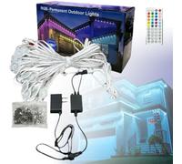 RGB Permanent Outdoor Lights LED Outside String Light Waterproof Eaves Lights with Remote Control for House, Eaves, Daily & Holiday Decor 15m 25 Lamp